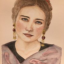 My project in Watercolor Portrait from a Photo course. Watercolor Painting project by liliana_cowlam - 10.17.2020