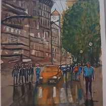 My project in Urban Landscapes in Watercolor course. Een project van Architectuur van Basil Jirjees - 17.10.2020
