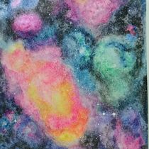Mi Galaxia proyecto final: Técnicas modernas de acuarela. Un progetto di Illustrazione tradizionale, Illustrazione digitale e Pittura ad acquerello di Lourdes Villarreal - 19.10.2020