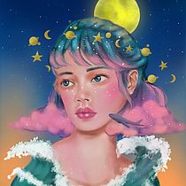 My project in Digital Fantasy Portraits with Photoshop course. Artistic Drawing project by Deren Umit - 10.20.2020