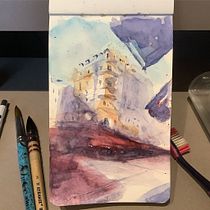 My project in Architectural Sketching with Watercolor and Ink course. Arquitetura, Desenho artístico, Teoria da cor, Ilustração tradicional, Pintura, Sketchbook, Esboçado, e Pintura em aquarela projeto de Matheus Pessoa - 20.10.2020