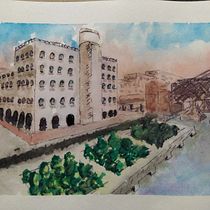 Mi Proyecto del curso: Dibujo arquitectónico con acuarela y tinta. Pintura em aquarela projeto de adrianaeres94 - 20.10.2020