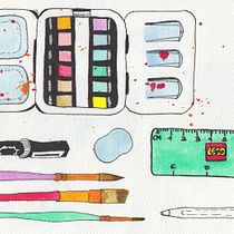 Mis herramientas de arte . Traditional illustration project by Mireia Muñoz - 10.22.2020