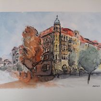 Early autumn in Poznan (Poland). Pintura em aquarela projeto de zuzanna_buchwald - 22.10.2020