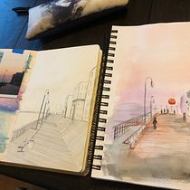 My project in Architectural Sketching with Watercolor and Ink course. Pintura em aquarela projeto de hjlawson1 - 25.10.2020