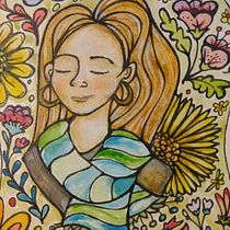Meu projeto do curso: Retrato ilustrado com elementos botânicos. Un progetto di Illustrazione tradizionale, Illustrazione digitale, Illustrazione botanica e Disegno digitale di Fabiane Dantas - 25.10.2020