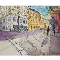 Viena //   Mi Proyecto del curso: Dibujo arquitectónico con acuarela y tinta. Ilustração tradicional, e Pintura em aquarela projeto de Javier Díaz González - 24.10.2020
