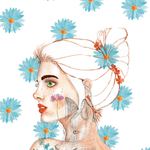 Mi Proyecto del curso: Retrato ilustrado en acuarela "Primavera". Un progetto di Street Art e Pittura ad acquerello di Cinthia Muñoz Vega - 27.10.2020