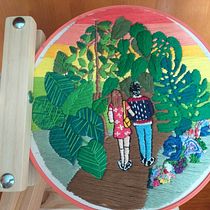 Pareja en domingo: Introducción al bordado botánico. Un projet de Broderie de Mayela Madrid - 28.10.2020