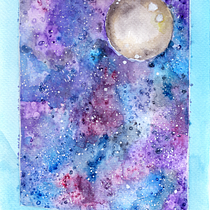 Galaxy thru the Window. Un progetto di Pittura ad acquerello di Kai Grafia - 30.10.2020