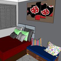 Quarto de solteiro: Animado e confortável. Interior Architecture project by Danisi Haggstrom - 10.01.2020