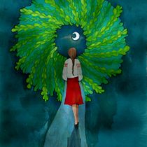 Marichka and the Red Flower. Traditional illustration project by Laryssa Spolsky - 10.30.2020