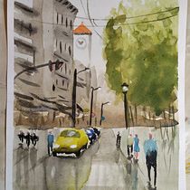 Mi Proyecto del curso: Paisajes urbanos en acuarela. Een project van Aquarelschilderen van LOURDES López - 30.10.2020