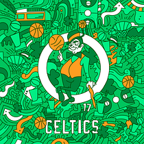 Meu projeto no estilo doodles - Boston Celtics . Digital Illustration project by Daniel Guimarães - 10.29.2020
