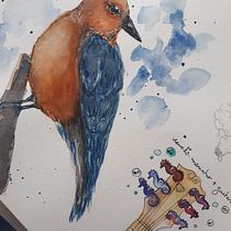 Meu projeto do curso: Técnicas experimentais de aquarela para principiantes . Traditional illustration, Ink Illustration, and Watercolor Painting project by Luciana Santos - 11.01.2020