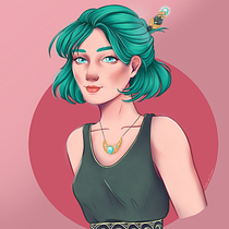 Mi Proyecto del curso: Retrato de personajes femeninos con Procreate. Projekt z dziedziny Projektowanie postaci, Trad, c i jna ilustracja użytkownika Dulu Colom - 01.11.2020