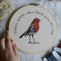 ¡Pintemos un petirrojo!. Embroider project by Cristina mangas - 11.02.2020