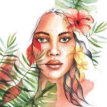 Mi Proyecto del curso: Retrato ilustrado en acuarela. Un progetto di Disegno di ritratti, Illustrazione tradizionale, Illustrazione botanica, Pittura ad acquerello e Pittura digitale di Josefina Zorrilla - 20.07.2020