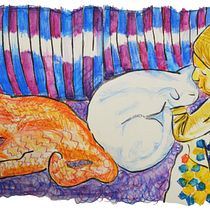 The Adventures of Sussy & Egyptian James. Traditional illustration, Fine Arts, Painting, Pencil Drawing, Drawing, Watercolor Painting, Children's Illustration, and Narrative project by Georgina Sappheiros - 07.25.2021