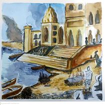 My project in Architectural Sketching with Watercolor and Ink course. Pintura em aquarela projeto de Indraja Saroha - 06.11.2020