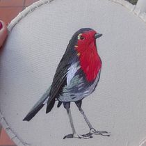 Mi Proyecto: Pintar con hilo: Muy feliz con mi petirrojo terminado!. Embroider project by Yamila Almirón - 11.06.2020