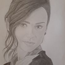 Lily Collins. Desenho de retrato, e Desenho realista projeto de Ricardo Vázquez - 07.11.2020