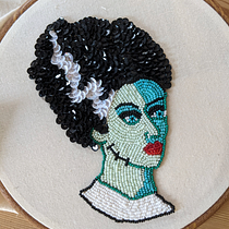 Mi Proyecto del curso: Retratos bordados en pedrería. Embroider project by anarico - 04.19.2021
