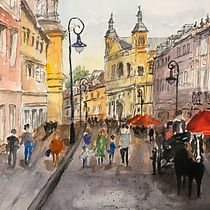 My project in Architectural Sketching with Watercolor and Ink course. Pintura em aquarela projeto de Kamilla Krysinska-Przygocka - 09.11.2020