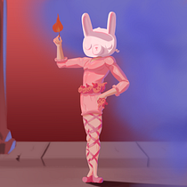 Bomb bunny. Pintura digital, Ilustração tradicional, Design de personagens e Ilustração digital projeto de Abinadi Abi - 10.11.2020