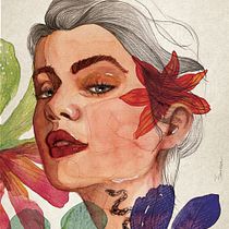 Meu projeto do curso: Retrato ilustrado em aquarela. Ilustração tradicional, Artes plásticas, Pintura, Desenho, Pintura em aquarela, Desenho de retrato, e Desenho artístico projeto de Ana França - 13.11.2020