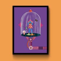Meu projeto do curso - Ilustração flat com Photoshop - Robôs and the 60's Ein Projekt aus dem Bereich Artistische Zeichnung, Digitale Zeichnung und Traditionelle Illustration von Felipe Campos - 15.11.2020