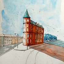 Toronto Iron building with Watercolor and Ink . Pintura em aquarela projeto de Dauren Kaliaskar - 18.11.2020