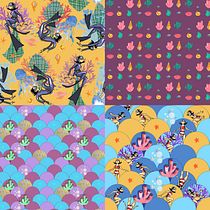 My project in Illustrated Pattern Design course. Traditional illustration, and Pattern Design project by Agne Latinyte - 09.22.2020