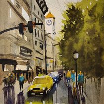 My project in Urban Landscapes in Watercolor course. Een project van Aquarelschilderen van amygennarobarrett - 21.11.2020