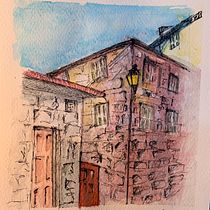 My project in Architectural Sketching with Watercolor and Ink course. Desenho, e Pintura em aquarela projeto de saumyasahni394 - 21.11.2020
