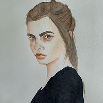 My first watercolor portrait . Watercolor Painting project by ariko88 - 11.22.2020