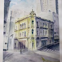 My project in Architectural Sketching with Watercolor and Ink course. Ilustração arquitetônica, Ilustração com tinta, Esboçado, e Pintura em aquarela projeto de Giancarlo Machado - 22.11.2020
