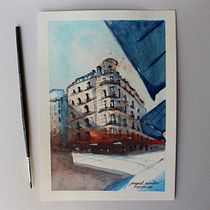 Meu projeto do curso: Desenho arquitetônico com aquarela e tinta. Arquitetura, Arte urbana, Ilustração com tinta, e Sketchbook projeto de Ingrid Simões - 23.11.2020