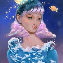 My project in Digital Fantasy Portraits with Photoshop course. 2D Animation, and 3D Character Design project by Ilona Gromova - 11.24.2020
