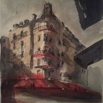 My project in Architectural Sketching with Watercolor and Ink course. Pintura em aquarela projeto de Lorenzo Lolli - 28.11.2020