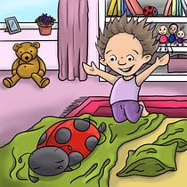 Lydia and Ladybird. Projekt z dziedziny Ilustracje dla dzieci, Trad, c, jna ilustracja, Projektowanie postaci, Ilustracja c, frowa, R, sunek c i frow użytkownika Santjie Potgieter - 29.11.2020