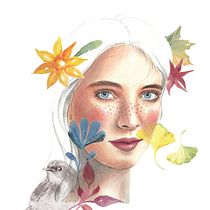 Ragazza d'autunno. Projekt z dziedziny Malowanie akwarelą użytkownika Cristina Cavaglia - 30.11.2020