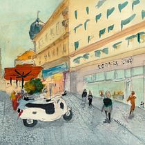 My project in Urban Landscapes in Watercolor course. Een project van Aquarelschilderen van Thomas Leparskas - 30.11.2020