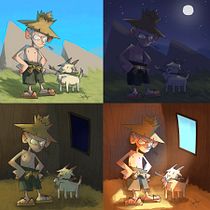 Mi Proyecto del curso: Principios de iluminación para pintura digital "Cabreado". Lighting Design, Character Design, and Traditional illustration project by Jorch De Castro - 12.02.2020