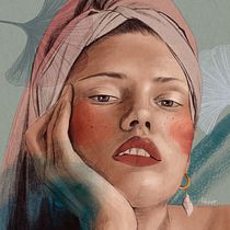 My project in Illustrated Portraits with Procreate course. Ilustração tradicional projeto de Aliénor D. - 03.12.2020