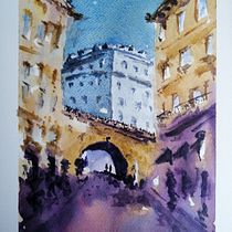 Mi Proyecto del curso: Representación arquitectónica en acuarela. Watercolor Painting project by Marco Sauri - 12.05.2020