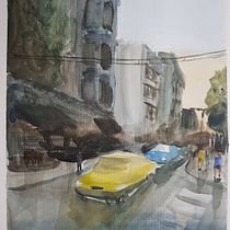 Meu projeto do curso: Paisagens urbanas em aquarela. Een project van Architectuur,  Beeldende kunst y Traditionele illustratie van Thiago de Jesus Marques - 06.12.2020