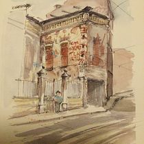 My project in Architectural Sketching with Watercolor and Ink course. Animação 2D projeto de Colin - 17.12.2020
