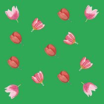 "Three Tulips for a Pattern" by Nora H. Ananos. Un progetto di Illustrazione botanica di Nora Ananos - 08.12.2020