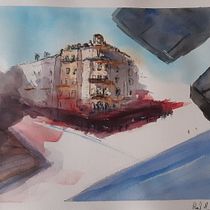 Mi Proyecto del curso: Dibujo arquitectónico con acuarela y tinta. Arte urbana projeto de Raul Molina Fernandez - 08.12.2020